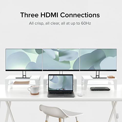 Plugable 14-In-1 Usb-C Triple Monitor Docking Station With 100W Charging - Displaylink Dock With 3X Hdmi, Compatible With Windows, Mac, Chromebooks (Ethernet, Audio, 5X Usb, Microsd & Sd Card) #TOP2