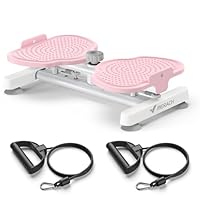 MERACH Hüfttwister, Twist Waist Disc Borad für Frauen, Bauchmuskeltrainer mit 2 Widerstandsbändern für Schlanke Taille & Core-Training, Max 136KG, Geräuschloses Heim-Fitnessgerät-Rosa