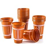 JOYIN 24 PCS Party Cups Bulk, 16oz Football Disposable Plastic Cups Holiday Tableware for Football Theme Party Supplies, Decoration, Party Drink Cups