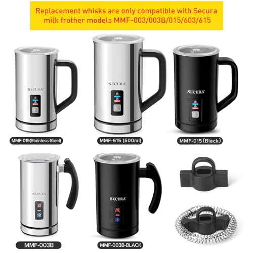Secura Electric Milk Frother and Warmer Replacement Whisk Set Only for Models MMF-003/003B/ 015/603/615