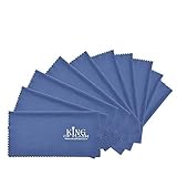 King of Flash 10 x Blue Superfine Microfiber Cleaning Cloths For Mobile Phones, Glasses, Tablets, TV, Sunglasses, Screens, Camera Lens Cleaners (10 Pack Cloth) - Image 1