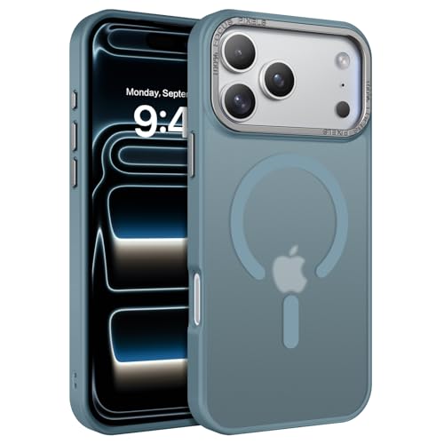 Image of YINLAI for iPhone 17 Pro Max Case 6.9-inch,Magnetic Compatible with MagSafe, Slim Matte Anti-Fingerprint, Shockproof Full Body Military Grade Protection for iPhone 17 Pro Max Cover, Gray Blue