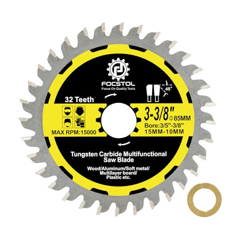 FOCSTOL Hoja Sierra Circular para Madera 85mm x 15/10mm - Disco para Corte Madera con 32 Dientes Para Plástico Aluminio Cobre