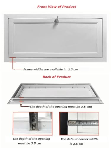 Porte de révision en acier galvanisé robuste avec serrure à clé 50cm