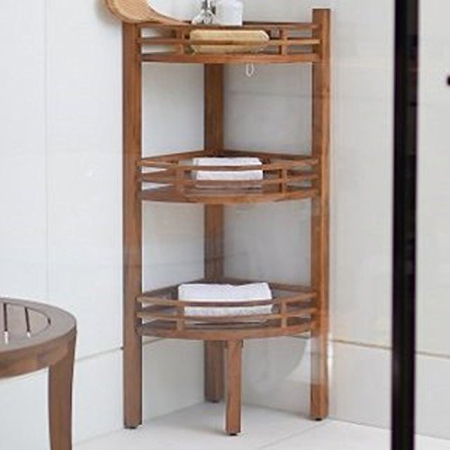 Mensola da bagno in legno di teak massiccio 107 x