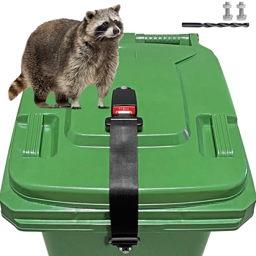 GAMKII Mülleimer-Verschluss Schnallen-Typ Müllverschluss mit langlebigem & verstellbarem Sicherheitsgurt halbautomatische Mülleimerverschlüsse universelle Deckelschnalle für Waschbär Bär Hund - 1