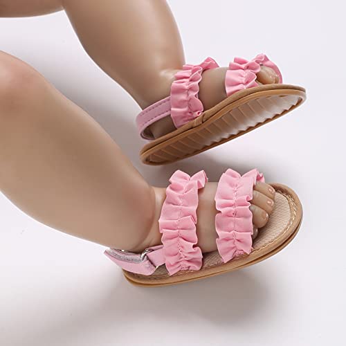 Summer Children Infant Toddler Shoes Girls Sandals Flat Bottom Non Slip Open Toe Solid Color Cloth Toddler Indoor Shoes3