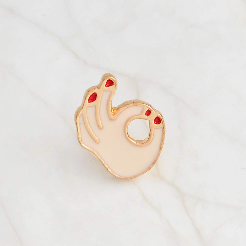 FSAKLFS Hand Victory Ok Point Finger Gesture Sign Pins And Brooches Cartoon Cute Kawaii Lapel Pins Badges Backpack Hat Jewelry