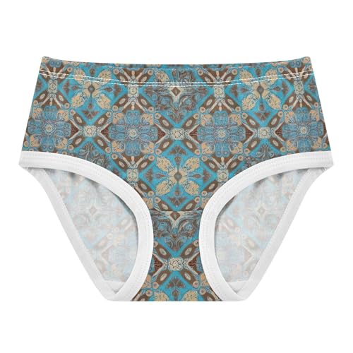 Bright Toddler Girls Underwear 2t Cotton Panties for Girl Vintage Floral Geometric Shapes Undies Kids Briefs