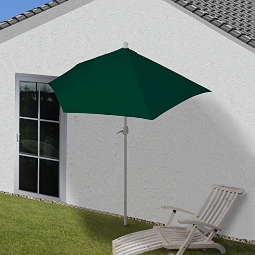 Mendler Sonnenschirm halbrund Parla, Halbschirm Balkonschirm, UV 50+ Polyester/Alu 3kg 270cm ohne Ständer - grün