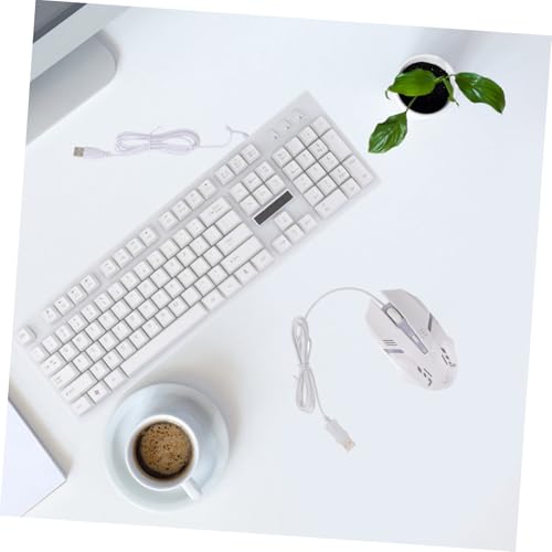 Ensemble clavier souris blanc filaire USB idéal pour vos sessions de jeu nocturnes - 7