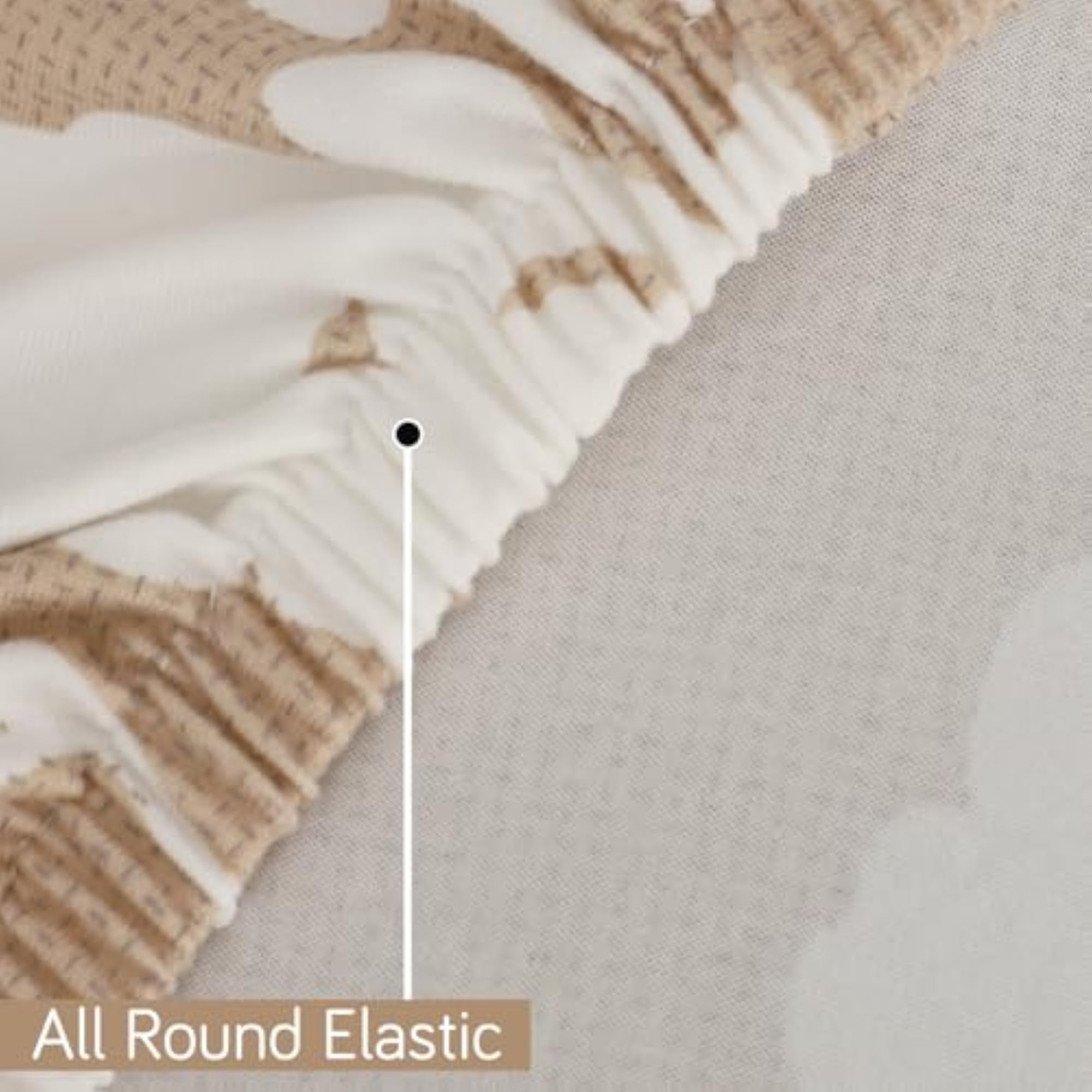 Elira Chair Cover for Task Chair, Buff Brown Silhouette Floral
