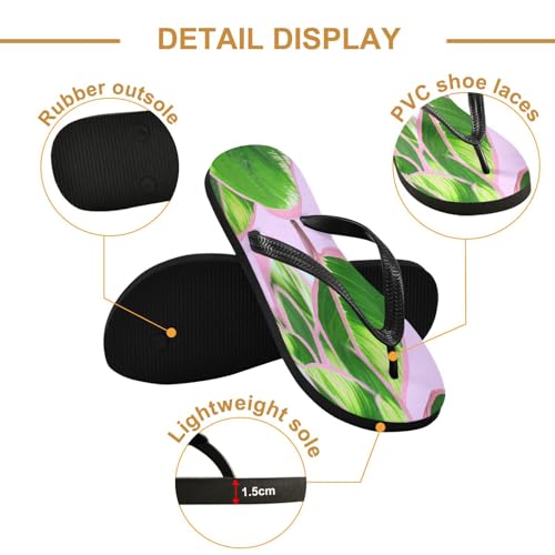 Nander Green Leaves Sandal Flip Flops of Men's & Women's,Beach Slippers Flip Flops Shower Shoes2