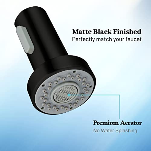 Hamoler Kitchen Faucet Spray Head Pull Out Kitchen Faucet Spout Replacement Dual Function Pull Down Replacement Faucet Sprayer Head Sink Faucet Nozzle Sprayer, Matte Black #TOP1