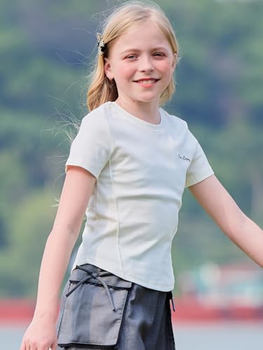 Girls Short Sleeve T Shirts Cotton Tee for Girls Tops for Teen Kid Summer Crewneck Blouse3