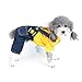 Zunea Pet Dog Clothes Outfits 4-Legged Jumpsuit Winter Autumn Warm Sweater Coat and Denim Pant Overalls Puppy Chihuahua Apparel for Small Dogs Girls Boys Yellow XS
