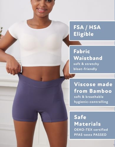 Image of Goat Union Overnight Period Shorts for Women - 2 inch Absorbent Sleep Period Boyshorts Heavy Flow