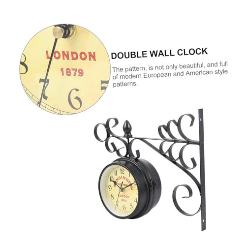 Horloge murale rétro forgé silencieuse style méditerranéen de salon