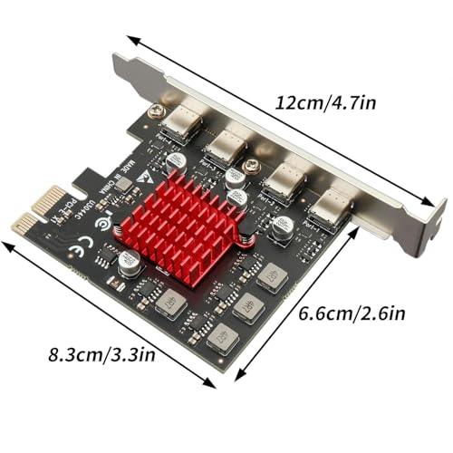Image of SaiRetail.Com PCIE USB 3.1 GEN2 Type-c Expansion Card,10Gbps PCI Express 3.0 1X to Type C Connector for Windows 10 /8