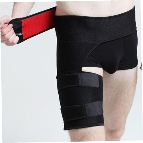 Faja de soporte lumbar con muslera protectora roja miniatura 6