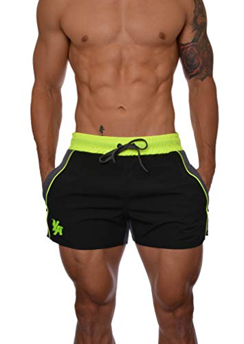 image for YoungLA Men's Bodybuilding Gym Running Shorts 101 | NeonStrap Small, N