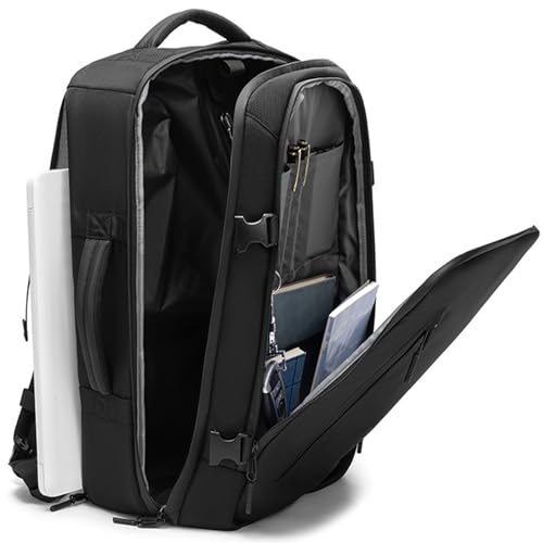 45L Travel Backpack with Built-in Vacuum Seal Backpacks Exapandable Waterproof Air Compression System TSA Lock Carry-On Suitcase Luggage Laptop Bag Black4