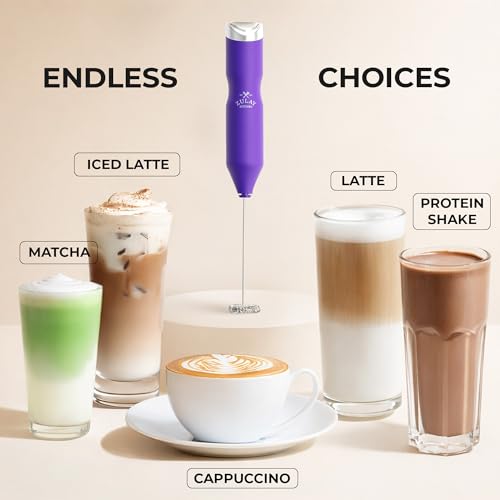 Image of Zulay Kitchen Powerful Frother Wand AA Batteries Included, Ultra Fast Handheld Drink Mixer, Comfort Milk Frother, Stainless Steel Whisker, Frother Handheld for Coffee, Protein & Matcha - Frothmate 2.0