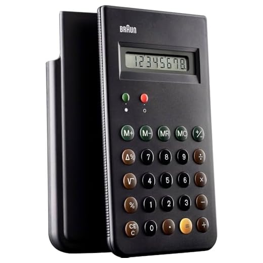 Braun BNE-001-BK - Calculadora electrónica, capacidad de operación de 8 digitos, tapa protectora deslizante, apagado automático, color negro