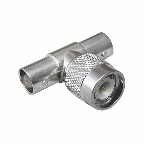 Image of MX TNC Male to DUAL BNC Female RF Coax Adapter T TYPE TNC to BNC Coaxial Connector