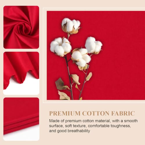 Image of 100% Cotton Fabric, 63 Inch X 1 Yard Red Fabric by The Yard