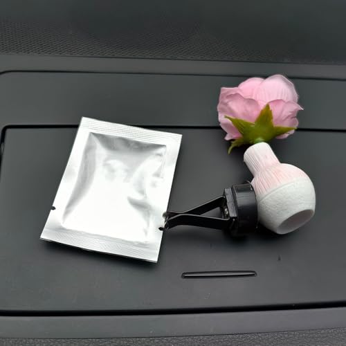 Image of Set of 4 Cute Flower Bouquet Car Air Freshener Vent Clips, Mini Artificial Flowers for Car Air Vent Decoration, Auto Interior Dashboard Ornament Accessories (Rose)