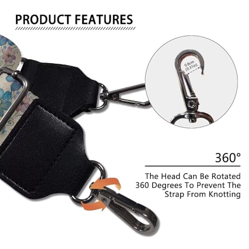 Image of Talayituse Hummingbird Daisy Print Shoulder Strap Wide Purse Bag Strap Adjustable Replacement Belt Luggage Crossbody Shoulder Bag Strap for Women Girls
