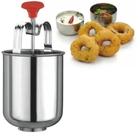 Stainless Steel Medu Vada & Donut Maker – Manual Kitchen Tool for Perfect Vadas & Homemade Donuts – Easy to Use & Clean – Pack of 1 – The Berg Peak