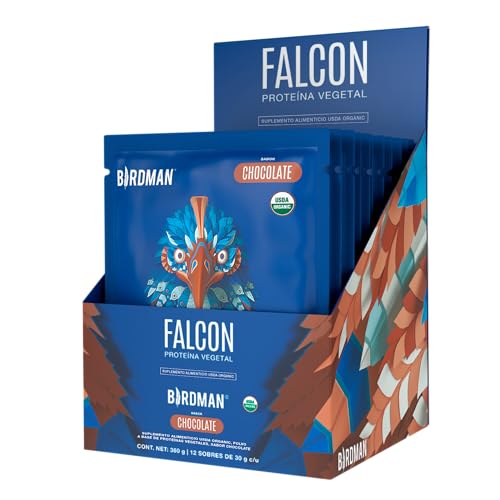 Birdman Falcon Protein Proteina Vegetal Organica En Polvo (Vegana) Certificada USDA, 22gr Proteina por porción, Sin inflamacion, Sin acne, 17 Porciones Sabor...