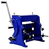 Sheet Metal Brake, 3-In-1 12-inch Combination Shear Brake Roll Machine, 20-Gauge Capacity Shear Press Brake with 90° Max Bending Angle, Shears and Slip Roll Machine for Shear Bending Rolling - Blue