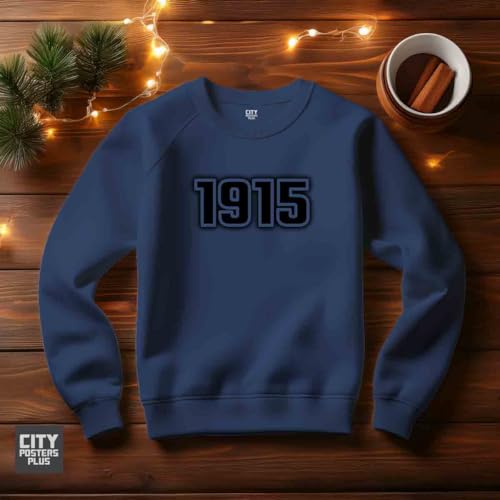 Sweatshirt 1915 contre le froid pull bleu marine mixte anti-bouloche