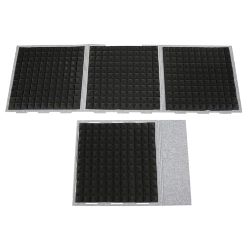 Booth portátil para grabación vocal, cubierta de escritorio insonorizada, escudo absorbe sonido vocal (Gris, Negro) miniatura 3