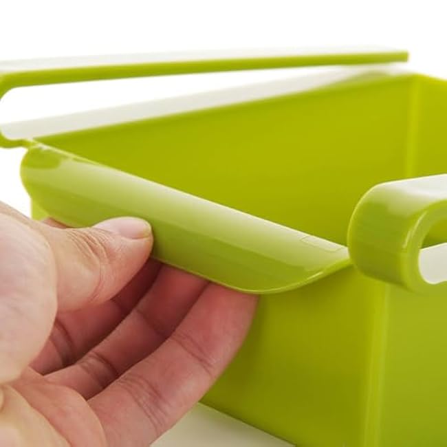 Fridge Drawer Organizer Storage Box 15.3x16.3x6.5CM - Multifunctional Hanging Fridge Storage Tray for Eggs, Vegetables & Fruits, Space - Saving Kitchen Storage Solution