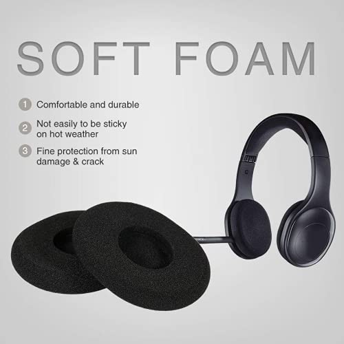 Image of Crysendo Replacement Ear Pads for Logitech H 800 Earpads, 2 Pair, Black | 2 pairs Protein Leather replacement headphone cushions for worn earpads; soft foam padding; easy-fit replacement design