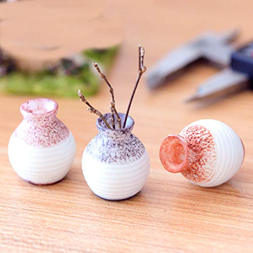 Ornamento del Escritorio 3pcs Super Mini florero Miniatura Craft Casa Decor Fairy Garden Miniatures Inicio Accesorios Decoración Cover