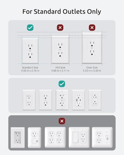 Two Prong Extension Cord 10FT, for Old House Non-Grounded Outlets, White - image 7