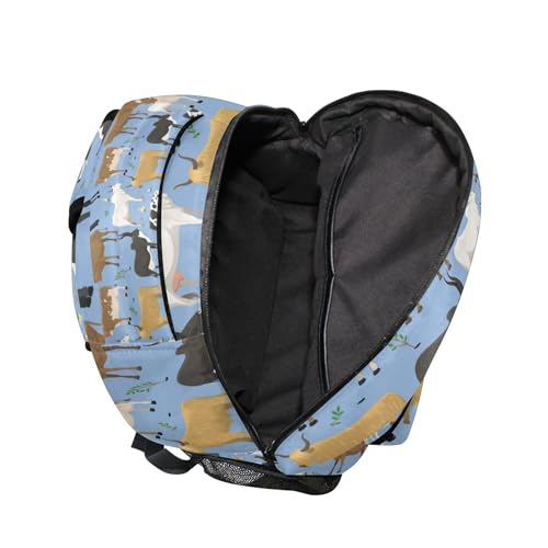 Bulls Cows Farm Animal Backpack for Boys Girls Teens, Kids Bookbag Laptop Tablet Travel School Bag with Name Tag4