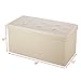 Ollieroo Faux Leather Folding Storage Ottoman Bench Foot Rest Stool Seat Beige 30''X15''X15''