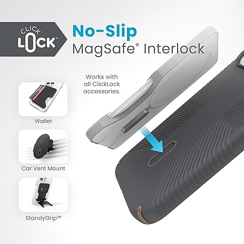 Speck MagSafe Case for iPhone 17e, iPhone 15 - Drop & Camera Protection, ClickLock No-Slip, Wireless Charging Compatible, Fits All 6.1 Inch Models Including iPhone 17e - Charcoal Grey/Cool Bronze - image 4