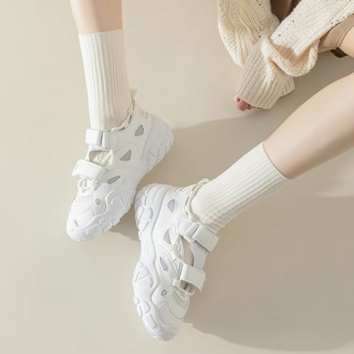 Image of ANYANIME 8 Pairs of Crew Socks for Women Soft Cotton Socks Comfortable And Breathable Cute Socks