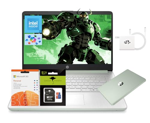 Image of HP 14 inch Laptop, Intel Processor N150 (Beat i3) 16GB RAM 256GB Storage(128GB UFS + 128GB SD Card) 1-Year Office 365 Copilot AI Win11 WiFi6 Laptops-Computer for Business Student w /GM Accessory
