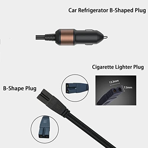 Image of 12 /24 Volt DC Power Cord Cable for Car Refrigerator, Power Cord Cigarette Lighter and Car Cooler Box Plug with Mini Fridge 12V Plug Adaptor for Most Brand Portable Car Fridge Freezer