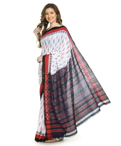 Image of Nuapatna Cotton Saree of Odisha Ikkat Orissa Traditional Handloom Sari | Bomkai | Pata | Nuapatana | sambalpuri saree | khandua patta sare | without Blouse S6