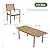 OC Orange-Casual 7 Piece Patio Dining Set, Outdoor Acacia Wood Furniture Set, Extendable Rectangular Table and 6 Stackable Chairs w/Removeable Fabric Cushion, White Cushion