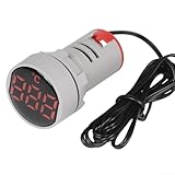 AC 380V 22mm LED Current Meter, Mini Digital Ampere Meter with 5 Color Display for Industrial AC Ammeter Panel Mount, LED Digital Amperage(Red)